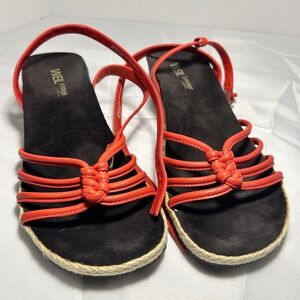 Weil Orthaheel Serenity Red Leather Wedge Sandals Espadrille‎ 10 Orthaheel Tech